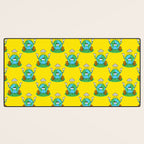Retro earth planet cartoon character pattern Desk Mat Gallery Image 3