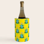 Retro earth planet cartoon character pattern Wine Chiller Gallery Image 1