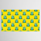 Retro earth planet cartoon character pattern Tablecloth Gallery Image 2