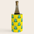 Retro earth planet cartoon character pattern Wine Chiller Gallery Image 3