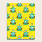 Retro earth planet cartoon character pattern Notebook Gallery Image 4