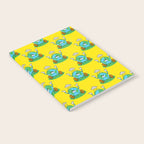 Retro earth planet cartoon character pattern Notebook Gallery Image 2