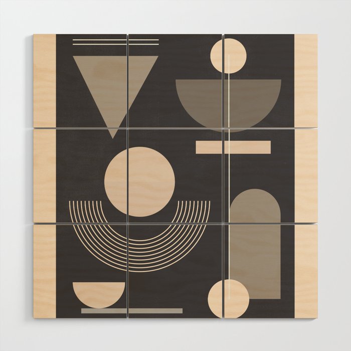 Abstract Geometric Shapes 77 Wood Wall Art Gallery Image 1