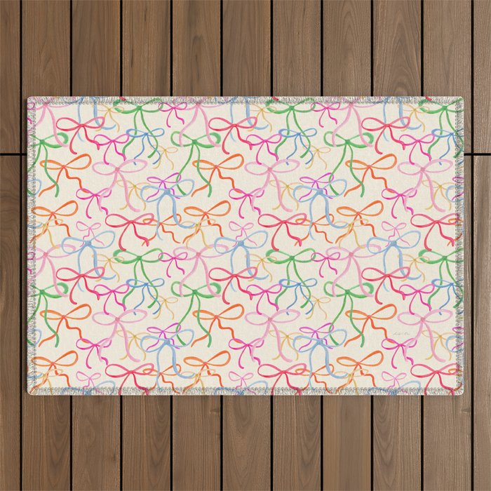 Colorful Coquette Bows  Outdoor Rug Gallery Image 1