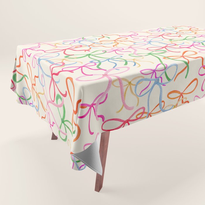 Colorful Coquette Bows Tablecloth