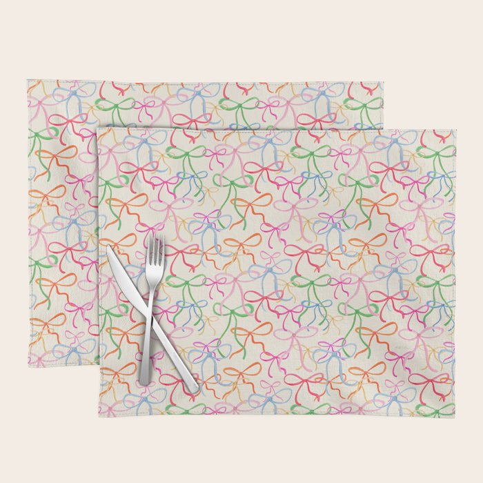 Colorful Coquette Bows  Placemat Gallery Image 1