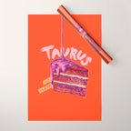 Taurus Birthday Cake in Burnt Orange Wrapping Paper Gallery Image 1