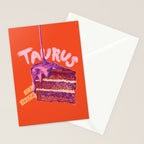 Taurus Birthday Cake in Burnt Orange Stationery Card Gallery Image 2