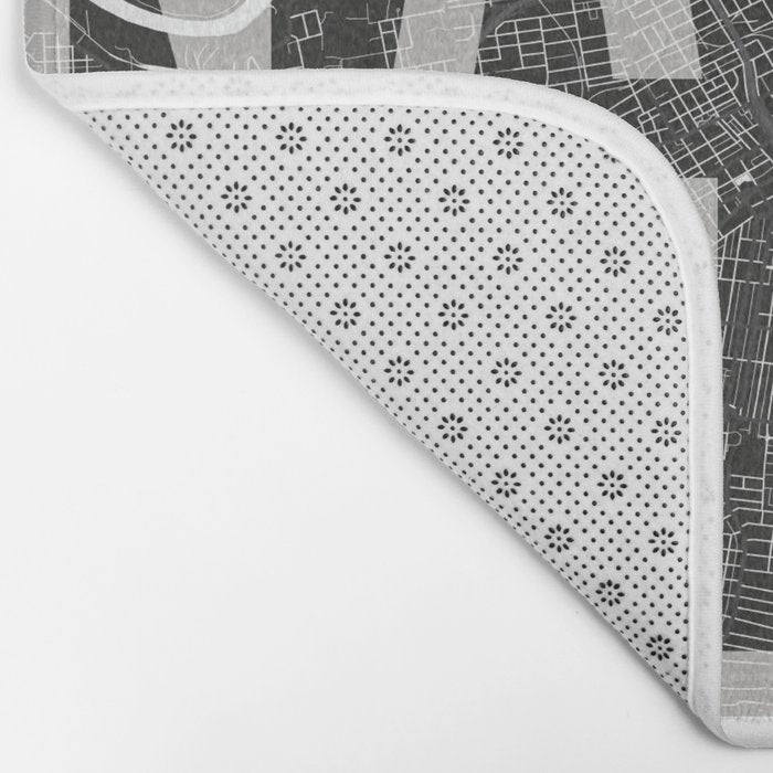 Nashville Mono Street Map Text Overlay Bath Mat Gallery Image 2