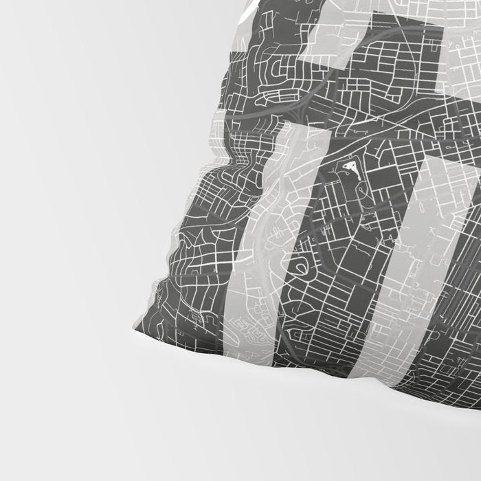 Nashville Mono Street Map Text Overlay Pillow Sham Gallery Image 4