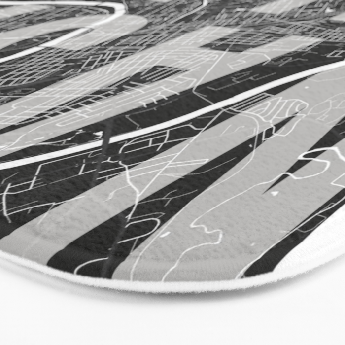Nashville Mono Street Map Text Overlay Bath Mat Gallery Image 3