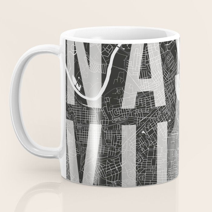 Nashville Mono Street Map Text Overlay Coffee Mug Gallery Image 3