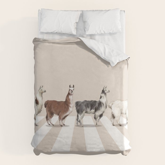 Llama The Abbey Road #2 Duvet Cover Gallery Image 6