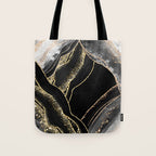 Black Night Glamour Marble Landscape Tote Bag Gallery Image 1