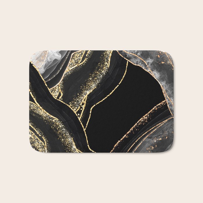 Black Night Glamour Marble Landscape Bath Mat Gallery Image 1