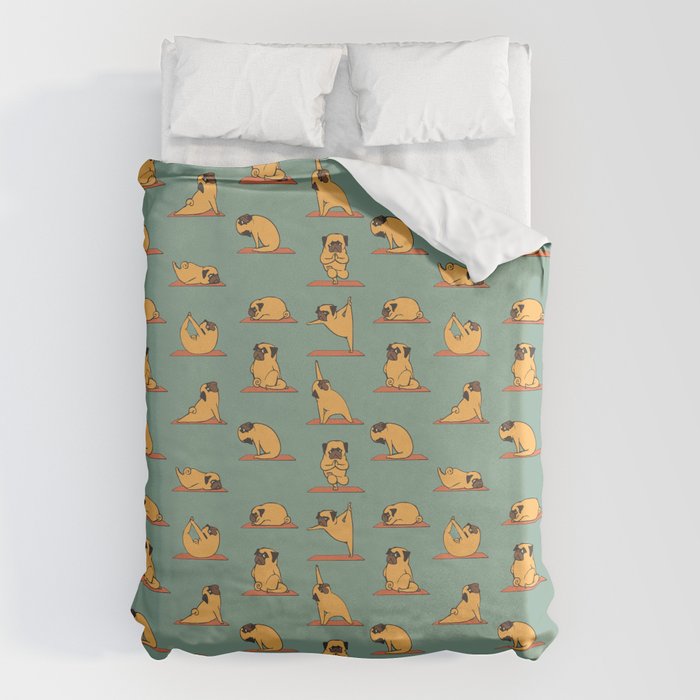 Pug Yoga Duvet Cover Gallery Image 1