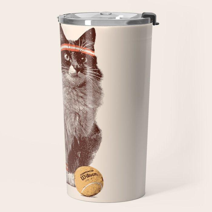 Tennis Cat Travel Mug Gallery Image 2