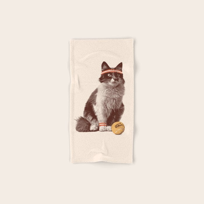 Tennis Cat Bath Towel Gallery Image 1