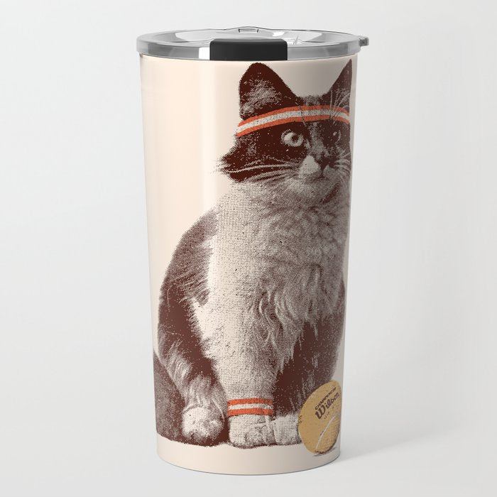 Tennis Cat Travel Mug Gallery Image 1