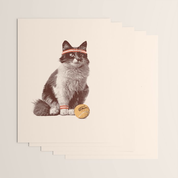 Tennis Cat Wrapping Paper Gallery Image 3