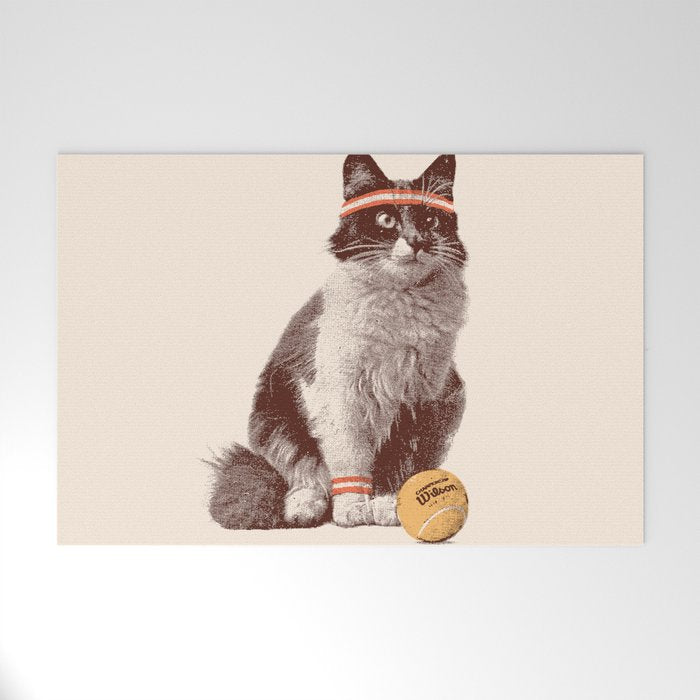 Tennis Cat Welcome Mat Gallery Image 1