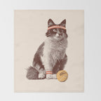 Tennis Cat Throw Blanket Gallery Image 2