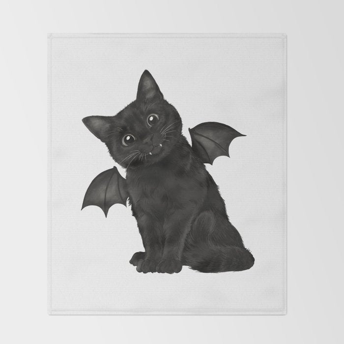 The Dreaded Vampurrr Throw Blanket Gallery Image 2