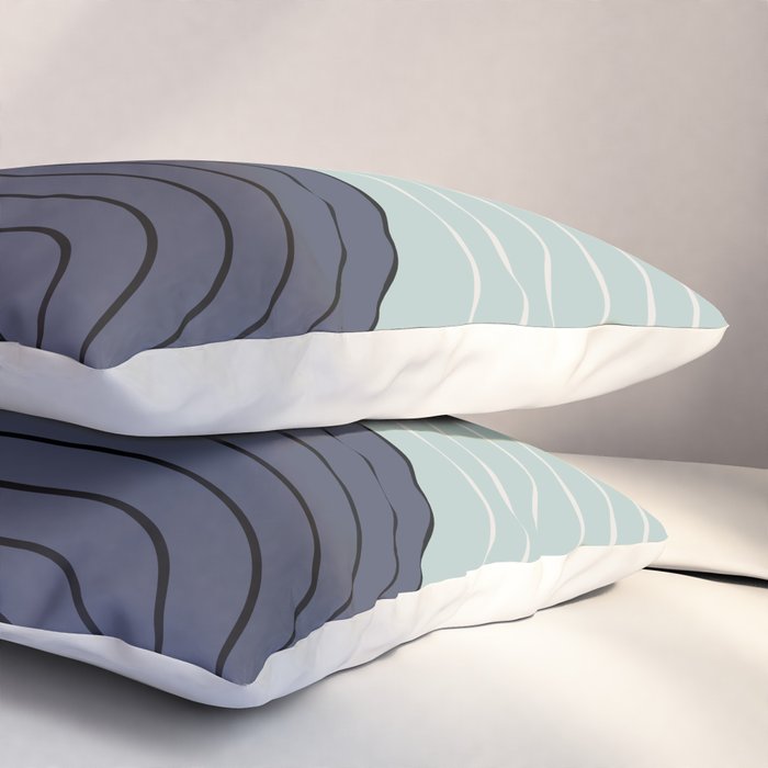 Two Tone Line Curvature XXII  Pillow Sham Gallery Image 3