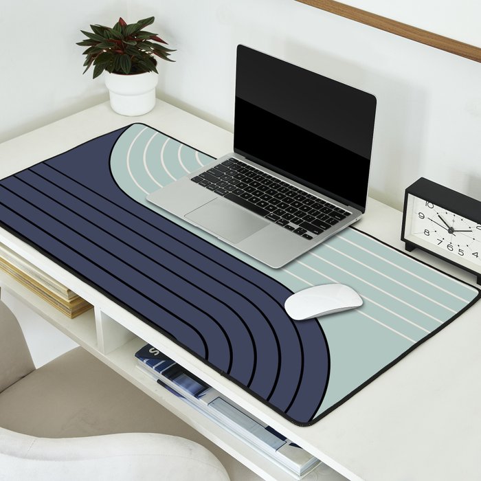 Two Tone Line Curvature XXII  Desk Mat Gallery Image 2