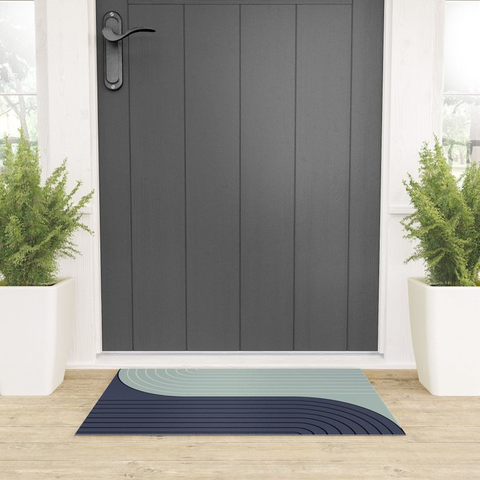 Two Tone Line Curvature XXII  Welcome Mat Gallery Image 3