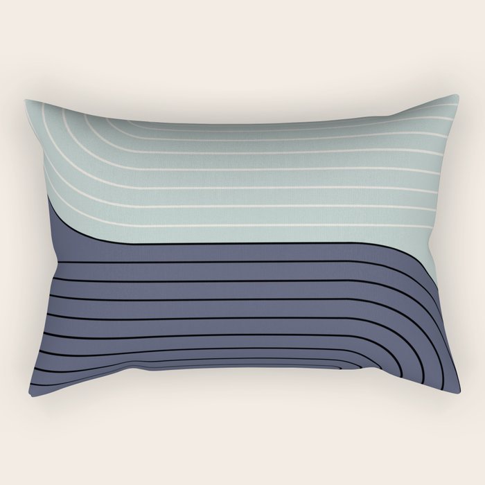 Two Tone Line Curvature XXII  Rectangular Pillow Gallery Image 1