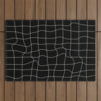Warp Grid: Midnight Black Edition Outdoor Rug Gallery Image 1