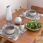 pattern lush blue, beige and white peonies Placemat Gallery Image 2