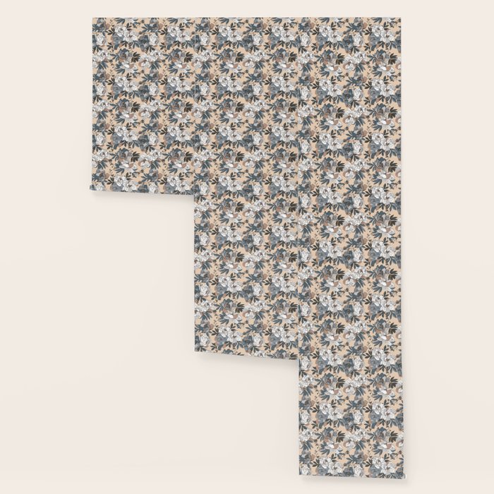 pattern lush blue, beige and white peonies Wallpaper Gallery Image 3