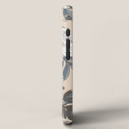 pattern lush blue, beige and white peonies iPhone Case Gallery Image 2