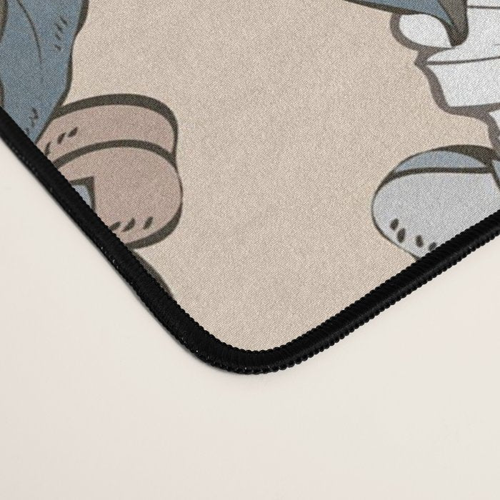 pattern lush blue, beige and white peonies Desk Mat Gallery Image 4