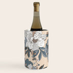 pattern lush blue, beige and white peonies Wine Chiller Gallery Image 3