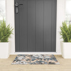 pattern lush blue, beige and white peonies Welcome Mat Gallery Image 3