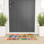 Street Art Colorful Retro Contemporary Abstract Pattern Welcome Mat Gallery Image 3