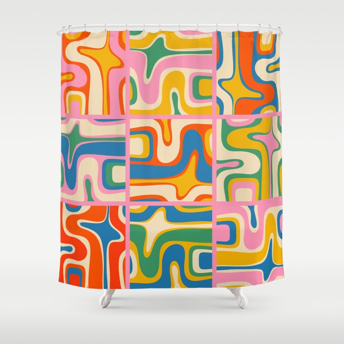 Street Art Colorful Retro Contemporary Abstract Pattern Shower Curtain Gallery Image 1