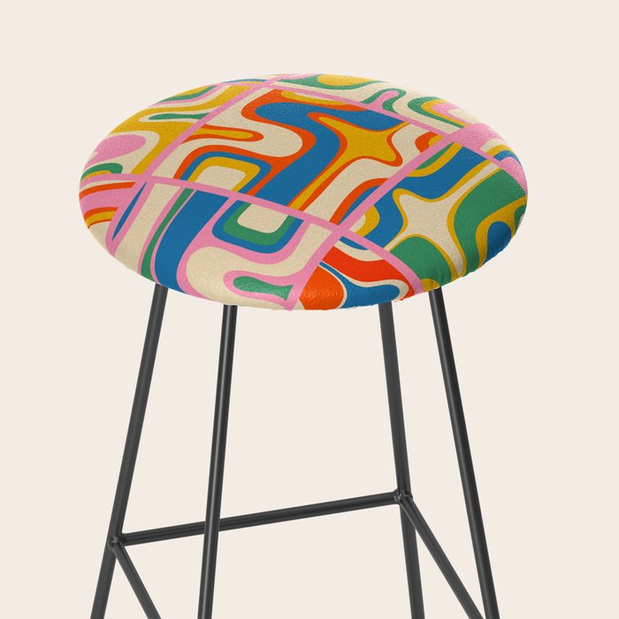Street Art Colorful Retro Contemporary Abstract Pattern Stool Gallery Image 2