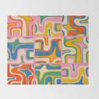Street Art Colorful Retro Contemporary Abstract Pattern Throw Blanket Gallery Image 2