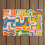 Street Art Colorful Retro Contemporary Abstract Pattern Outdoor Rug Gallery Image 1