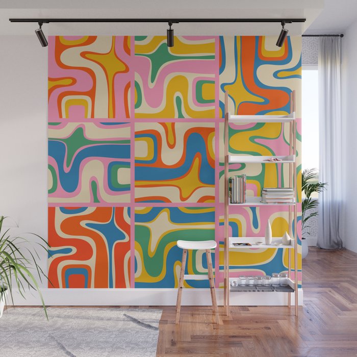 Street Art Colorful Retro Contemporary Abstract Pattern Wall Mural Gallery Image 1