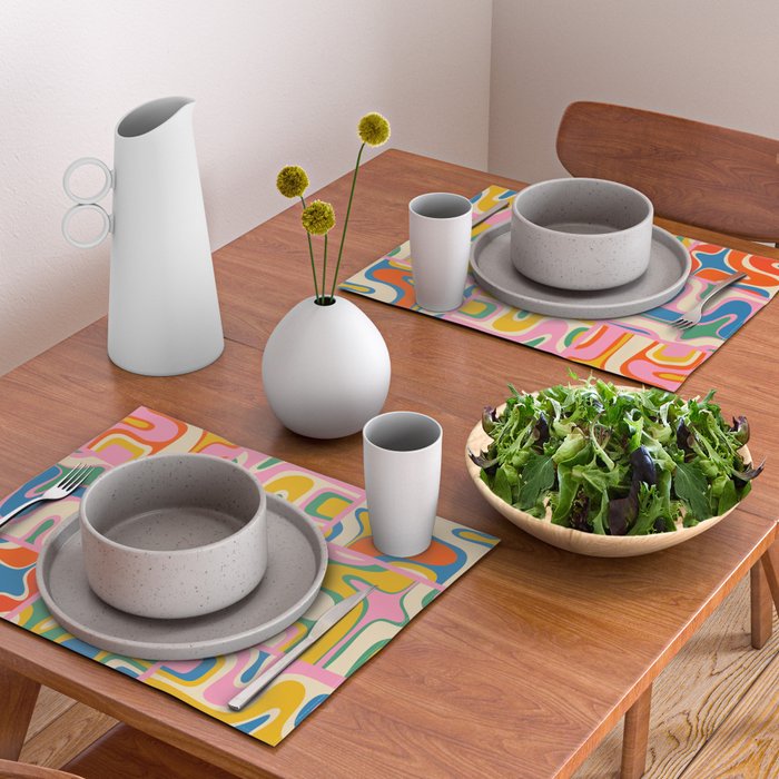 Street Art Colorful Retro Contemporary Abstract Pattern Placemat Gallery Image 2