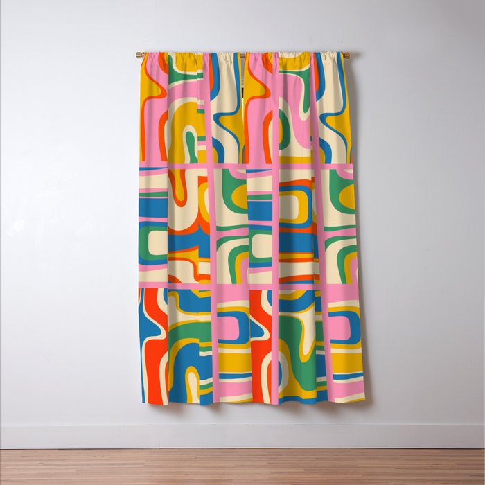 Street Art Colorful Retro Contemporary Abstract Pattern Window Curtain Gallery Image 3