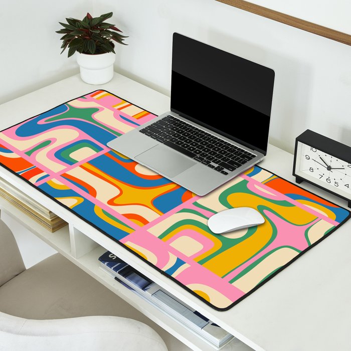 Street Art Colorful Retro Contemporary Abstract Pattern Desk Mat Gallery Image 2