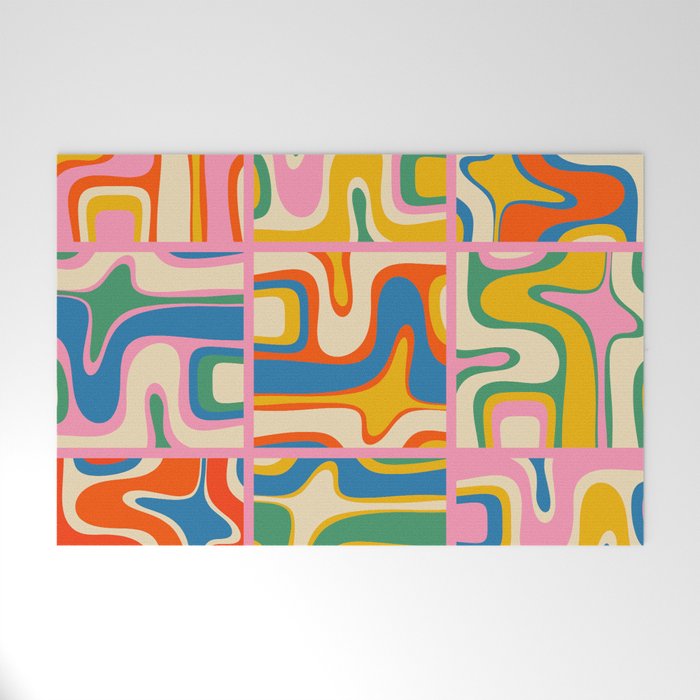 Street Art Colorful Retro Contemporary Abstract Pattern Welcome Mat Gallery Image 1