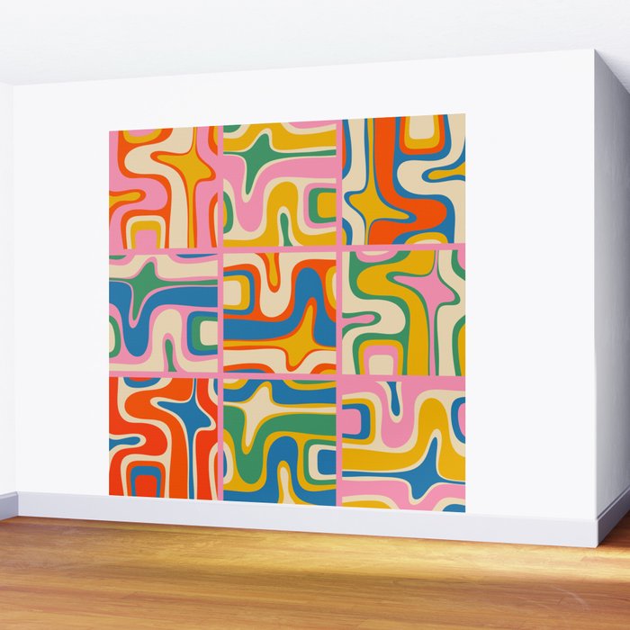 Street Art Colorful Retro Contemporary Abstract Pattern Wall Mural Gallery Image 2