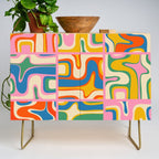 Street Art Colorful Retro Contemporary Abstract Pattern Credenza Gallery Image 1